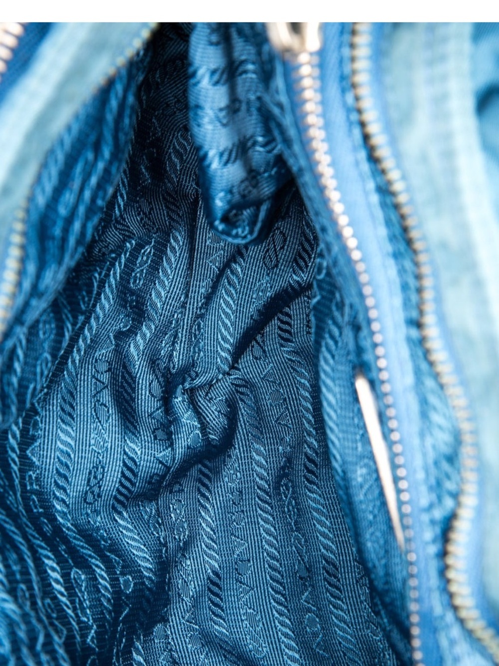 Prada Teal-Blue Nylon Shoulder Bag with Buckle Strap - Picture 6 of 7